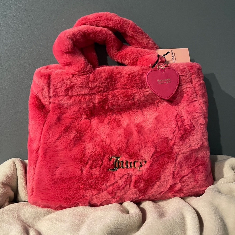 Juicy Couture Pink Furry Free Love Tote